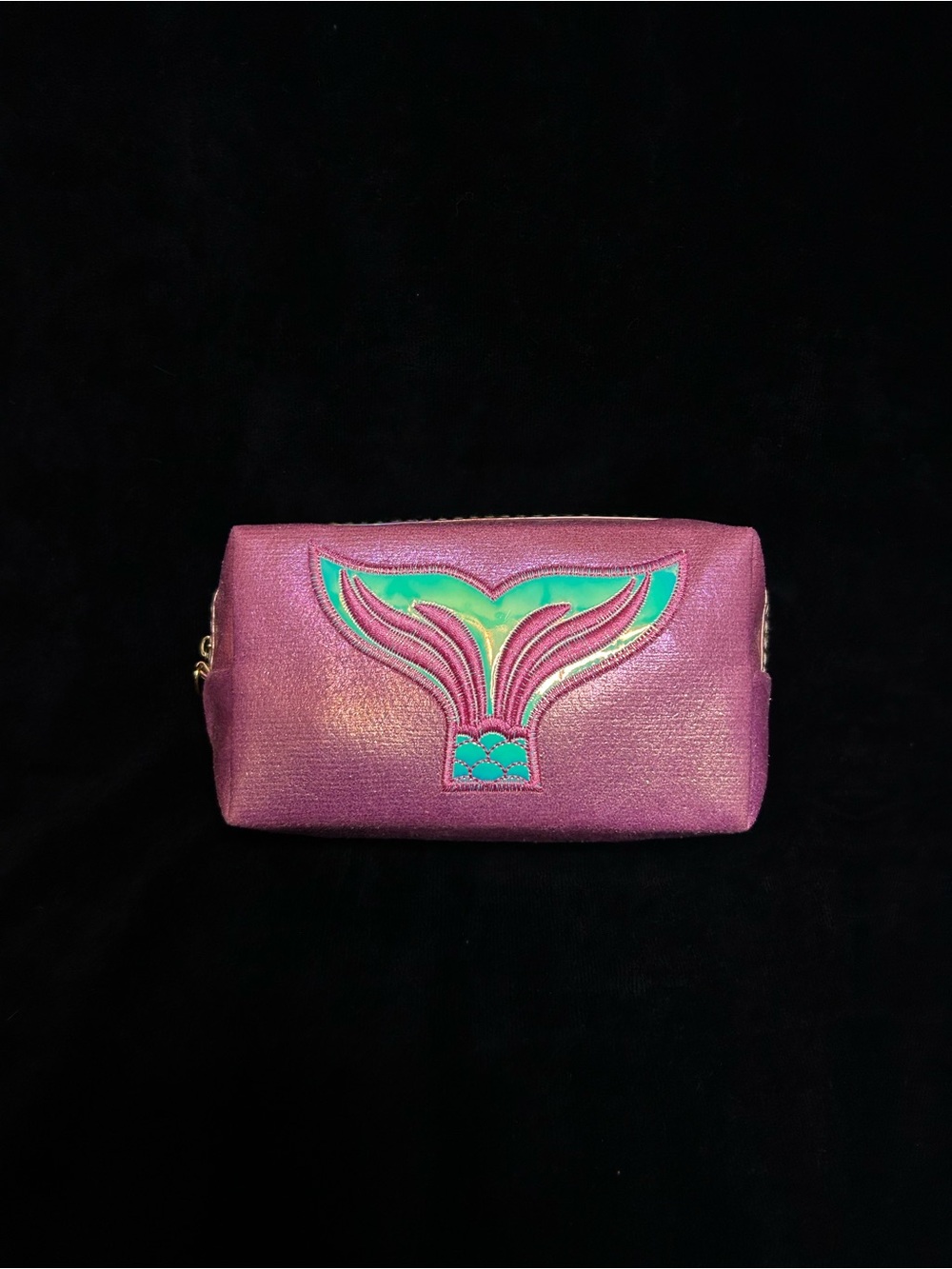 Iridescent Pink Mermaid Tail Cosmetic Pouch